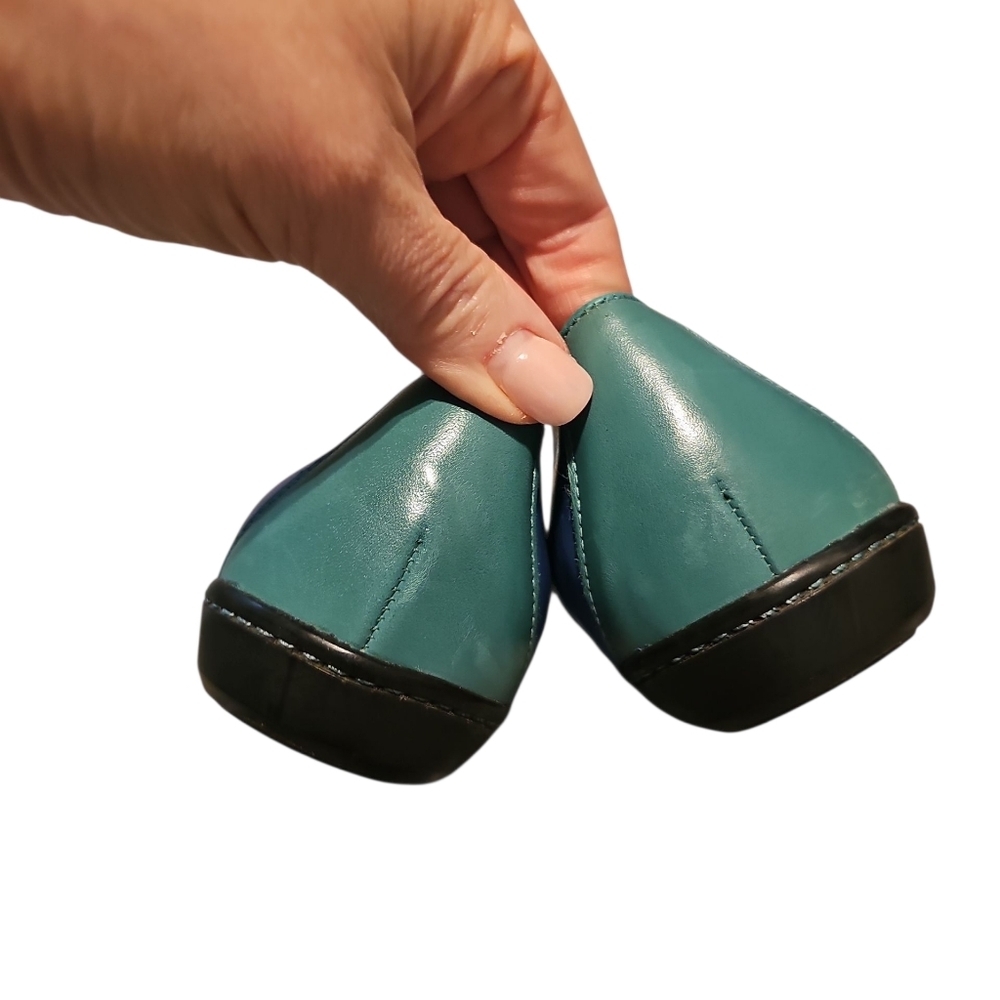 Dansko Women's 8.5/9 39EU Nastacia Nappa Leather Slip On Loafer Shoes Blue Green - Picture 4 of 7